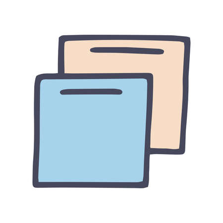 paper stickers color vector doodle simple iconのイラスト素材