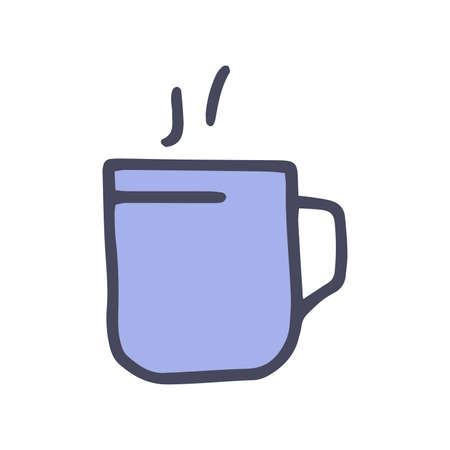 tea cup color vector doodle simple iconのイラスト素材