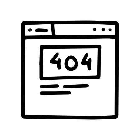 404 error page line vector doodle simple iconのイラスト素材