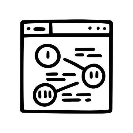line vector doodle simple icon website with stepsのイラスト素材