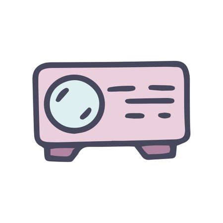 projector color vector doodle simple icon designのイラスト素材