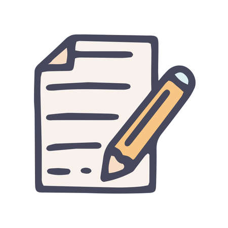 create document color vector doodle simple iconのイラスト素材