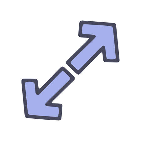 expand icon color vector doodle simple icon