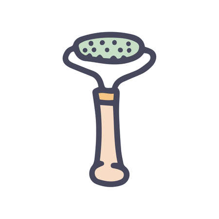 face roller massager color vector doodle simple iconのイラスト素材
