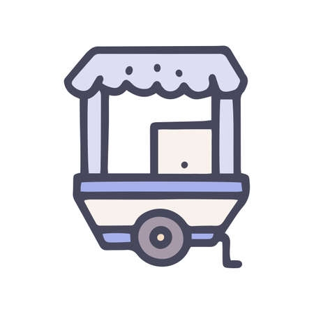 beverages trolley color vector doodle simple iconのイラスト素材