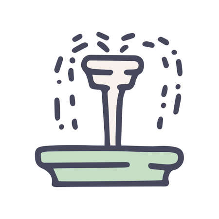 outdoor fountain color vector doodle simple iconのイラスト素材