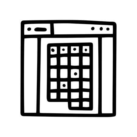 online tables line vector doodle simple iconのイラスト素材