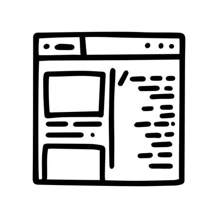 line vector doodle simple icon site codeのイラスト素材