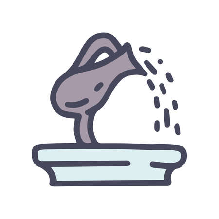 garden fountain color vector doodle simple iconのイラスト素材
