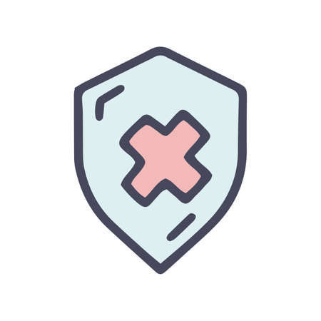 not secured color vector doodle simple iconのイラスト素材