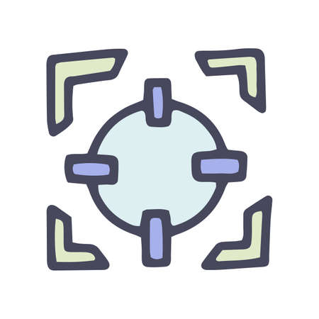 cross aiming color vector doodle simple iconのイラスト素材