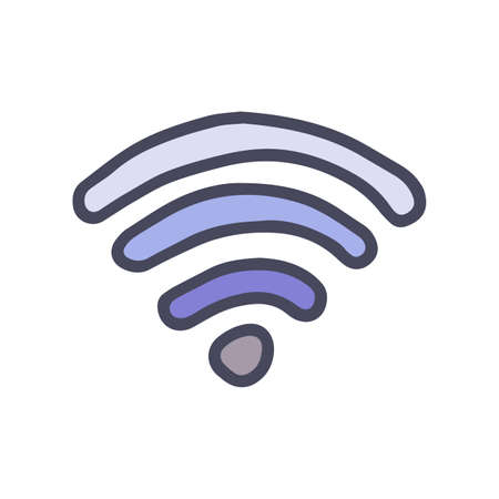 WiFi network color vector doodle simple iconのイラスト素材