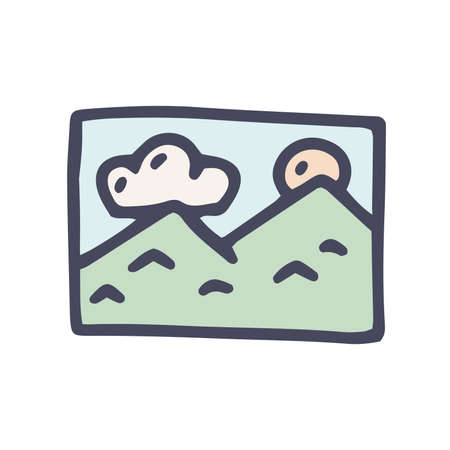 photography color vector doodle simple icon designのイラスト素材
