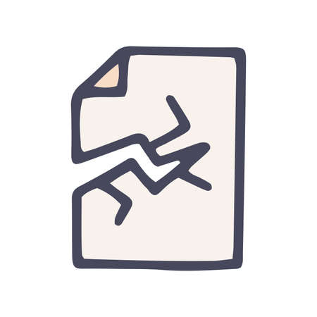 torn document color vector doodle simple iconのイラスト素材