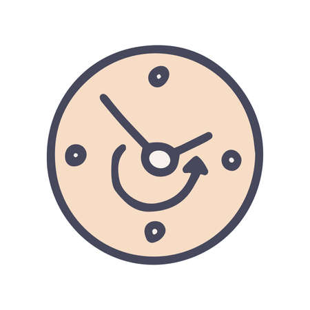rewind time color vector doodle simple iconのイラスト素材