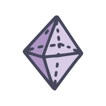 octahedron color vector doodle simple icon designのイラスト素材