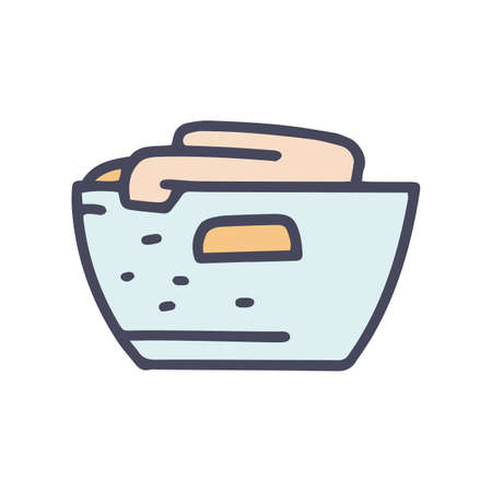 laundry basket color vector doodle simple iconのイラスト素材
