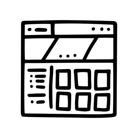 online store line vector doodle simple iconのイラスト素材