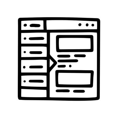 site crm line vector doodle simple iconのイラスト素材