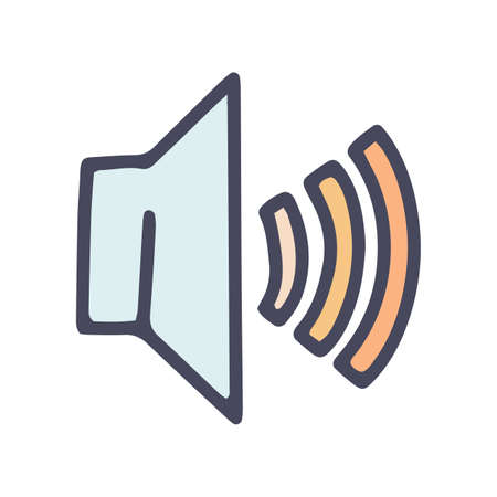 sound full volume color vector doodle simple iconのイラスト素材