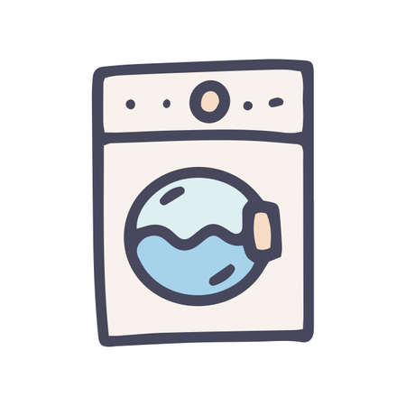 washing machine color vector doodle simple iconのイラスト素材