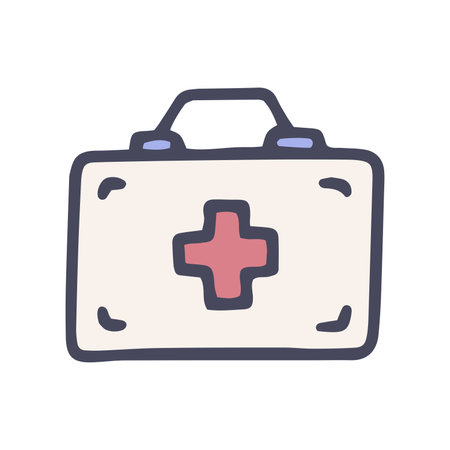 medicine chest color vector doodle simple iconのイラスト素材