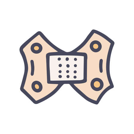 muscle stimulator color vector doodle simple iconのイラスト素材