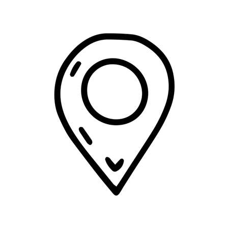 map pin line vector doodle simple iconのイラスト素材