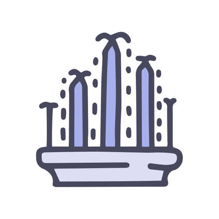 water fountain color vector doodle simple iconのイラスト素材
