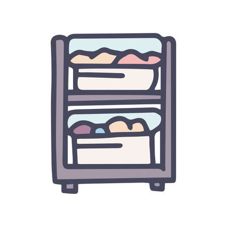 laundry sorter box color vector doodle simple iconのイラスト素材