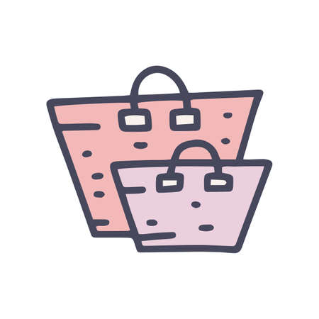 laundry bags with handle color vector doodle simple iconのイラスト素材