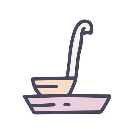 sauna ladle color vector doodle simple iconのイラスト素材