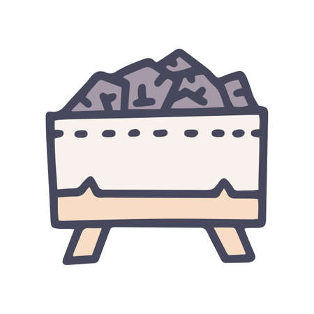 sauna coals color vector doodle simple iconのイラスト素材