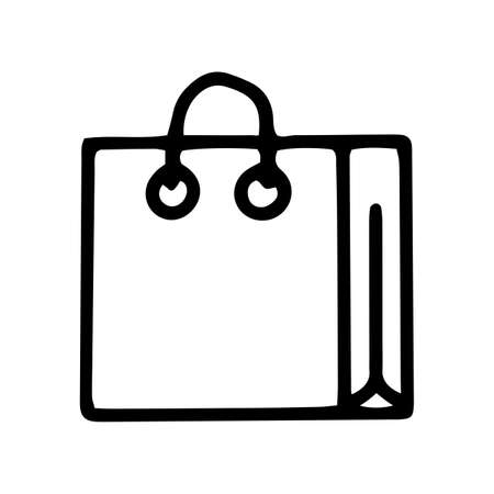 shopping bag line vector doodle simple iconのイラスト素材