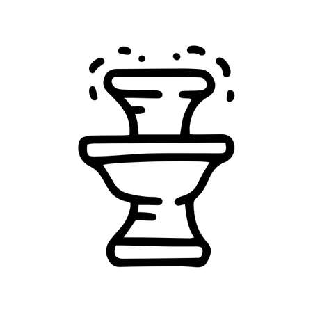 two-tiered fountain line vector doodle simple iconのイラスト素材