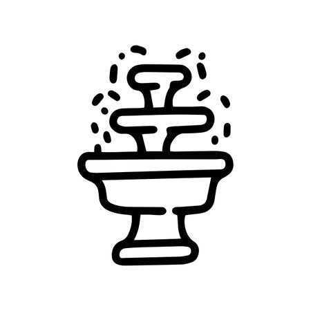 three-tiered fountain line vector doodle simple iconのイラスト素材