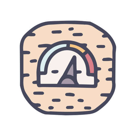 hygrometer for sauna color vector doodle simple iconのイラスト素材