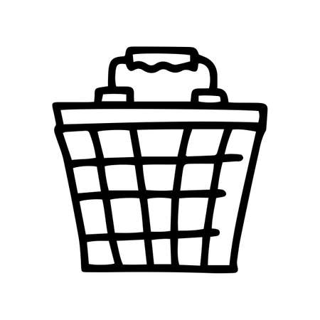mesh laundry basket line vector doodle simple iconのイラスト素材
