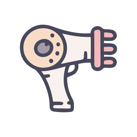 hair dryer color vector doodle simple iconのイラスト素材