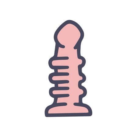 ribbed dildo color vector doodle simple iconのイラスト素材