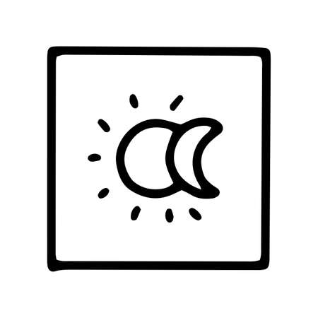 phone night mode line vector doodle simple iconのイラスト素材