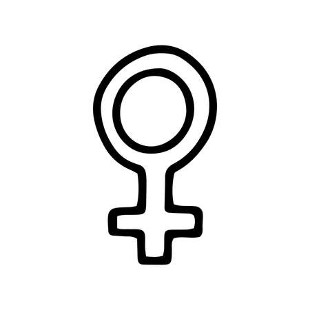female symbol line vector doodle simple iconのイラスト素材