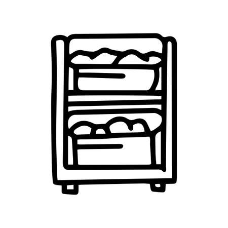 laundry sorting basket line vector doodle simple iconのイラスト素材
