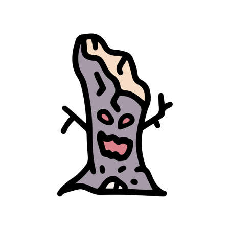 tree monster color vector doodle simple iconのイラスト素材
