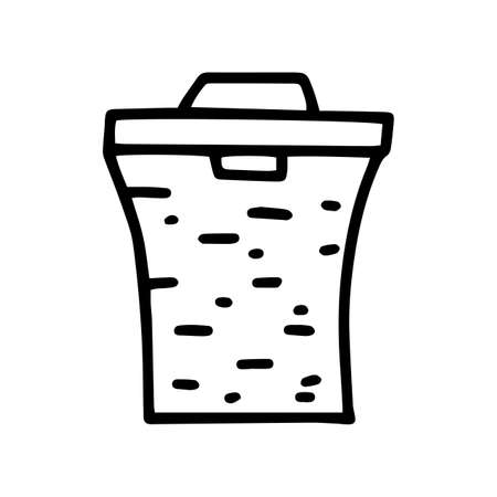 laundry basket line vector doodle simple iconのイラスト素材