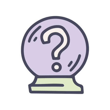 crystal ball answers color vector doodle simple iconのイラスト素材