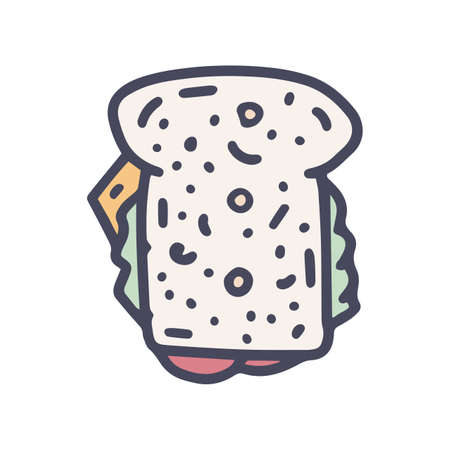 sandwich color vector doodle simple icon designのイラスト素材