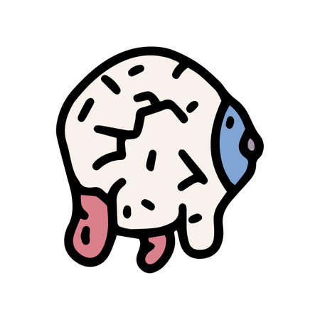 dead eyeball color vector doodle simple iconのイラスト素材