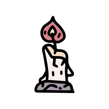 candle color vector doodle simple icon designのイラスト素材