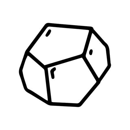 pentagon dodecahedron line vector doodle simple iconのイラスト素材
